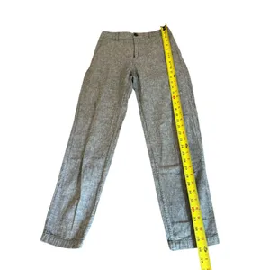 Uniqlo Linen Cotton Blend Tapered Trouser Pants Gray Womens Size XS thumbnail 7