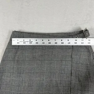John Galt Glen Plaid Wrap Mini Skirt Black White Buckle MD383 XXS‎ thumbnail 5
