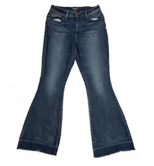 Edgy Dark Wash Flare Jeans Size 12 Regular thumbnail 1