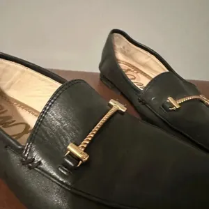 Sam Edelman Loafers Black Leather Gold Detail Size 5 thumbnail 5