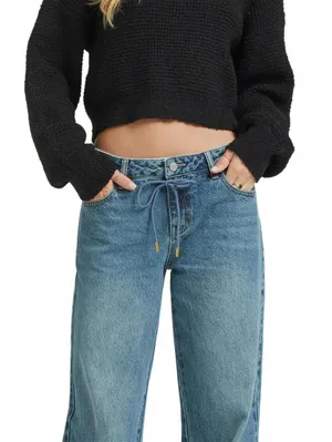 Pacsun Casey Low Rise Baggy Jeans Drawstring Medium Indigo NWT Clementine 28 thumbnail 4