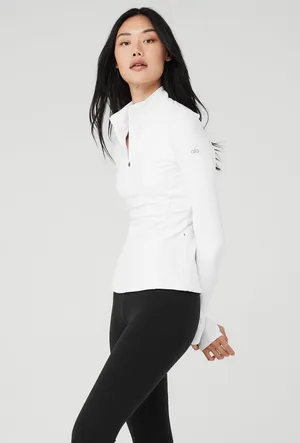 Alo Alosoft 1/2 Zip Pullover white Small thumbnail 1