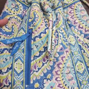 Vera Bradley backpack in blue purple and green . Very clean thumbnail 3