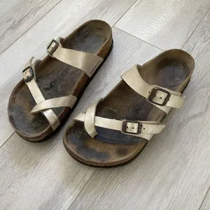 Birkenstock Mayari Strappy Slip On Sandals Beige (size 37) outdoor gorpcore hike thumbnail 6