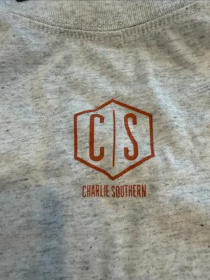 Charlie Southern Heather Gray Tee with Orange 'Austin' Graphic Small - C27-100 thumbnail 7