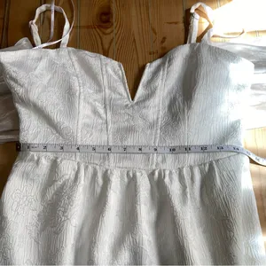 NWOT Lulus Major Perfection White Floral Jacquard Midi Dress with Pockets thumbnail 12
