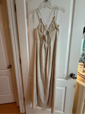 Japna Cream Ruched Strap Dress thumbnail 8