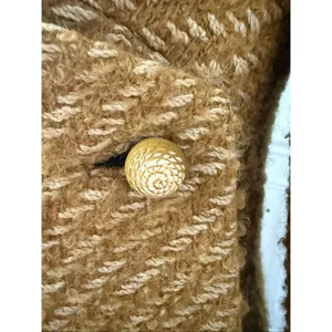 Vintage 60s Franklin Simon New York Mustard Gold Side Button Coat S M thumbnail 7