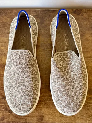 Rothy’s Pebble Spot Slip On Sneakers Womens Size 6.5 Cheetah Leopard Knit Flats thumbnail 1