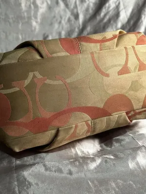 Vintage Y2K Coach Signature Coral Khaki Two Way Shoulder Bag and Matching Wallet thumbnail 3
