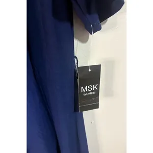 MSK Dress Women 2X Navy Blue NEW O-Ring Hardware Short Sleeve‎ Knee Length thumbnail 4