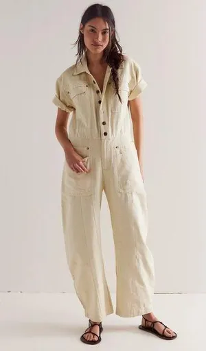 Free people Maxie Washed Coverall jumpsuit thumbnail 1