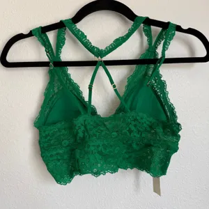 NWT AERIE Padded Lace‎ Strappy Bra in Alpine Green thumbnail 2