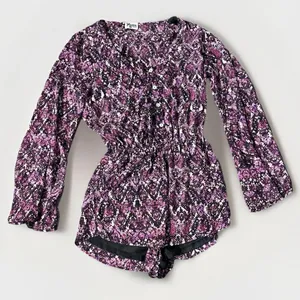 Show Me Your Mumu Womens Romper Red/Pink Snake‎ Print Boho Long bell Sleeve M thumbnail 3