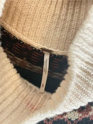 Free People Scotland Fair Isle Balloon Sleeve Mock Neck Sweater Dress M thumbnail 10