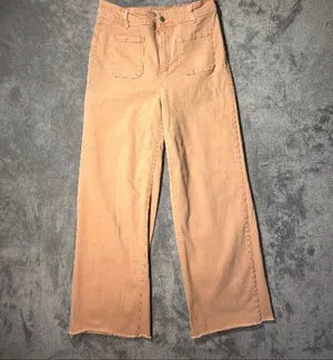 OAT New York High-Rise Wide-Leg Patch Pocket Jeans Raw Hem 8/29 Stretchy #1600 thumbnail 2