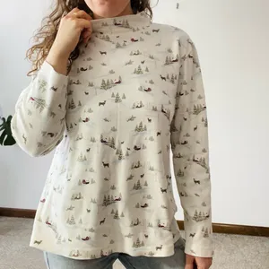 VINTAGE CROFT & BARROW Snowy Granny Turtleneck Top thumbnail 8