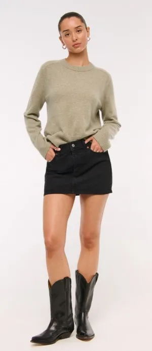 Abercrombie Curve Love Mid Rise Denim Mini Skirt thumbnail 1