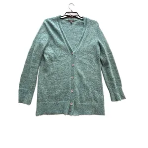 J CREW KID MOHAIR CARDIGAN SWEATER SHEER KNIT GREEN Size Small #KL14-8‎ thumbnail 9