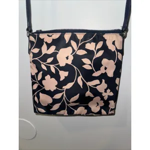 Kate Spade Jae Garden Vine‎ Nylon Crossbody Purse Bag Navy Floral T thumbnail 9