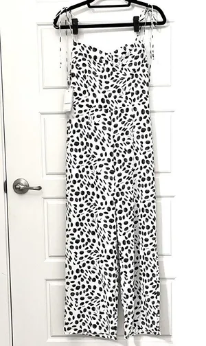 Commense Tie Strap Contrast Print Wide Leg Jumpsuit thumbnail 4