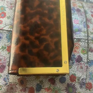 Tory Burch Brown/Black Patent Leather Mini Clutch Gold Hardware thumbnail 6