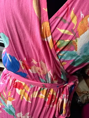 Vici Pink Floral Wrap Maxi Dress with Multicolor Blooms thumbnail 4
