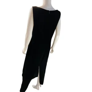 Maggy London‎ Black Velvet Maxi Dress Sleeveless Evening Gown Size 12 thumbnail 3