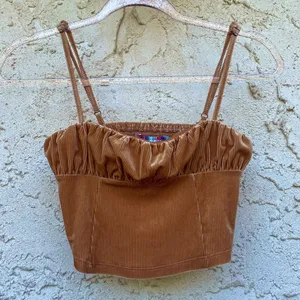 Urban Outfitters Brown Cropped Corset Tank Top NWT Size Medium Going Out Top thumbnail 1