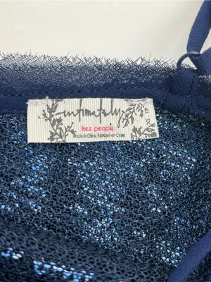 Intimately Free People Time To Shine Navy Blue Sequin Slip Dress Mini XS NEW thumbnail 2
