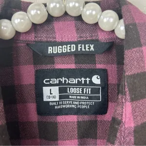 Carhartt Rugged Flex Loose Fit Midweight Flannel Long Sleeve Plaid Shirt thumbnail 6