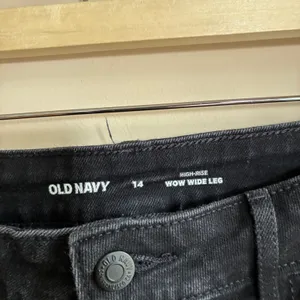 Old Navy Wow Wide Leg High Rise Jeans 14 Black Womens Stretch Denim thumbnail 3