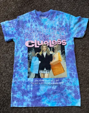 Urban Outfitters Clueless Tie Dye Blue Small Tee thumbnail 1
