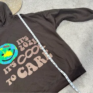 Lonely Ghost Women’s Sweatshirt Hoodie Pullover It’s Cool To Care 2021 Brown XXL thumbnail 14