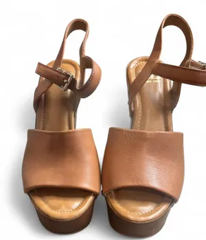 Giani Bernini Women's Renella Block-Heel Platform Brown Leather Sandals Size 6.5 thumbnail 1