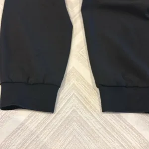 Ann Taylor Women’s Black Elastic Waist Dress Pant Joggers w/ Faux Leather Trim thumbnail 8