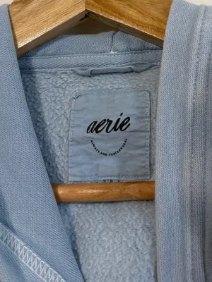 Aerie Blue Hoodie Sweatshirt Size Small thumbnail 3