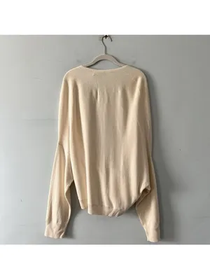 NWT Lauren Ralph Lauren Surplice Asymmetric‎ Winter Cream Cotton Sweater thumbnail 5