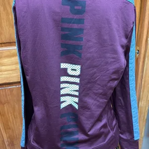 Victoria Secret PINK Ultimate Long Sleeve Burgundy Logo 1/4 Zip​ thumbnail 7