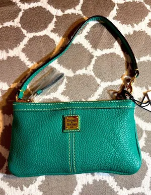 Dooney & Bourke NWT Turquoise Leather Mini Shoulder or Wristlet Bag summer fun thumbnail 1