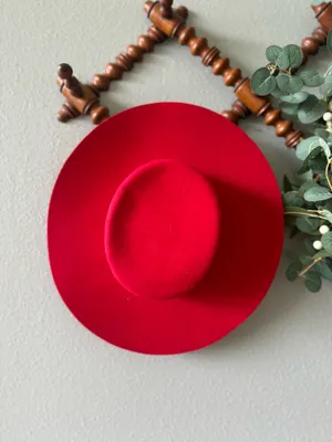 Lack of Color Hat The Sierra Boater Hat in Ruby Red thumbnail 3
