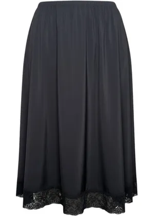 NEW Jones New York Women Half Slip‎ 1X Black Anti Cling Lace Trim Whimsigoth thumbnail 1