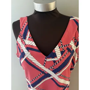 J McLaughlin Dress Womens XL Pink Catalina Cloth Nautical Ropes Old Money Luxury thumbnail 2