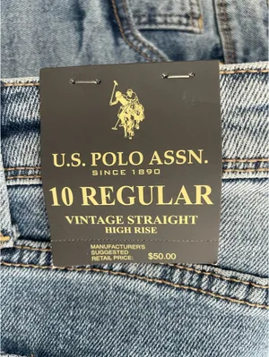 U.S. POLO ASSN Vintage Straight Distressed High Rise Jeans thumbnail 4