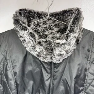 Reversible Vest Leopard Faux Fur Quilted Black with Fur Trim Vintage Y2K Mobwife thumbnail 9