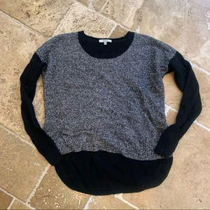 Madewell Chronicle Texture Pullover Sweater Colorblock S Black Gray thumbnail 3