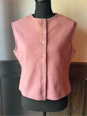 A new day Sleeveless Button-Front Pink Soft Vest medium NWT thumbnail 1
