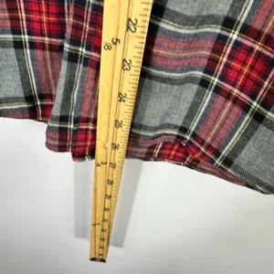 J. Crew Plaid‎ Flannel Button Down Boy Fit 4 Grey Red Tartan Holiday Preppy thumbnail 4