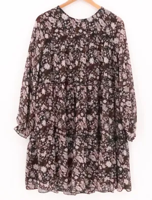 Ellos Floral Tiered Chiffon Dress‎ Size 14 Cottage Fairy Grunge Boho Romantic thumbnail 1