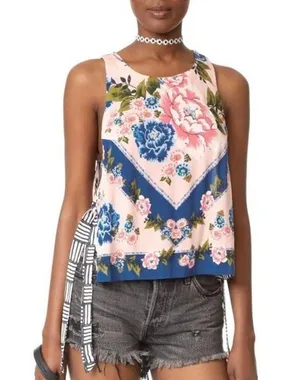 Free People This Sweet Love Floral Top - Pink - Small thumbnail 5